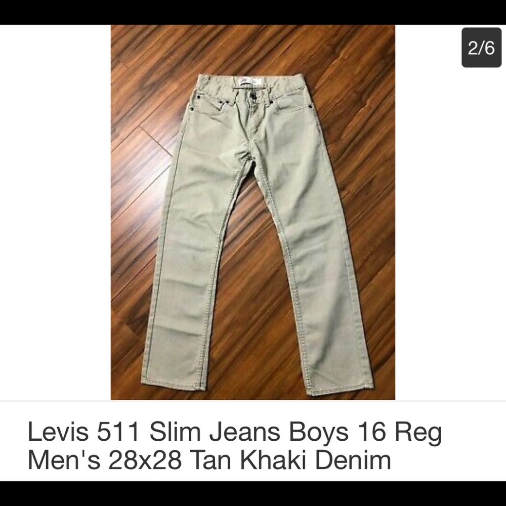 Levi’s 511 Slim Khaki Jeans Sz 16 28x28